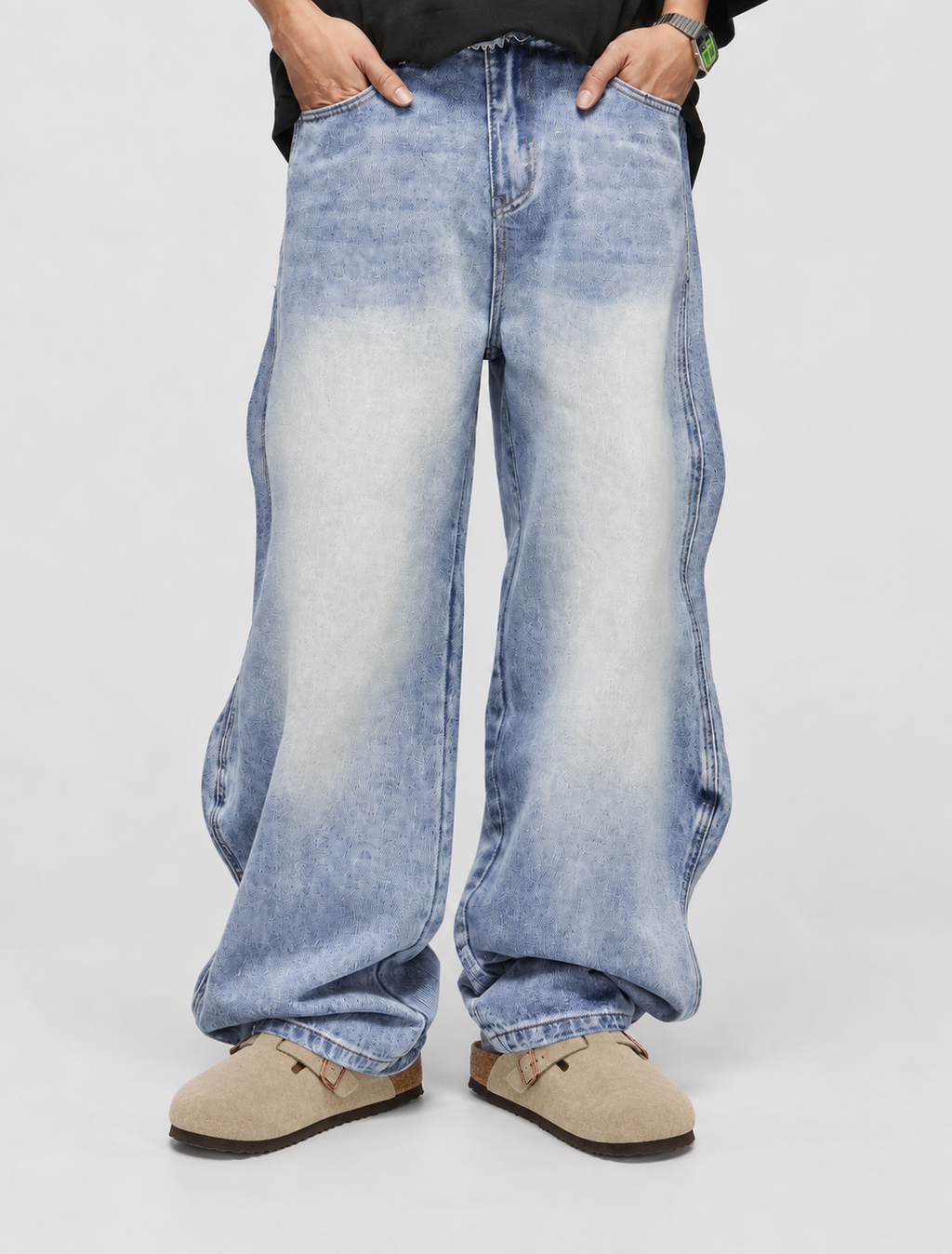 Wave Washed Baggy Jeans