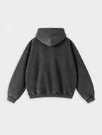 Washed Distressed Fleece Zip-Up Jacket