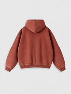 Washed Distressed Fleece Zip-Up Jacket